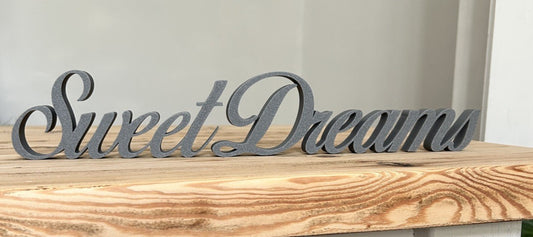 Sweet Dreams Grey Sign Freestanding or Wall Bedroom Ornament Decoration - Poppy Kate Designs
