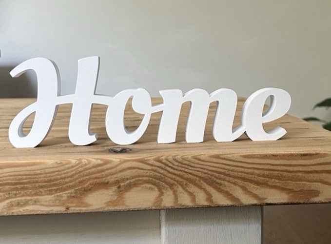 White Home Word Freestanding Sign Words Ornament New Home Gift Decoration