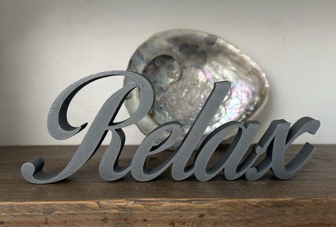 Relax Sign Copper Gold Bronze Word Letters Gift New Room Decoration Freestanding - Poppy Kate Designs