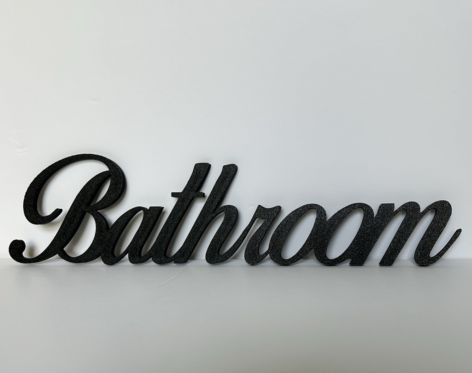 Black Bathroom Wall Sign Door Letters Wall Plaque White Wall New Home Decoration - Poppy Kate Designs