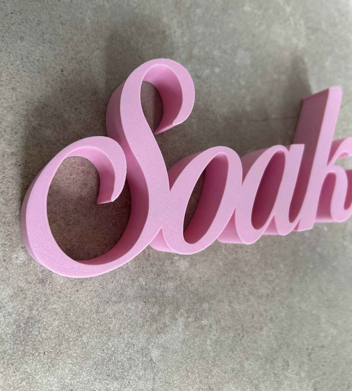 Soak Word Pink Ornament Freestanding Sign Bath Hot Tub New Home Gift Decoration