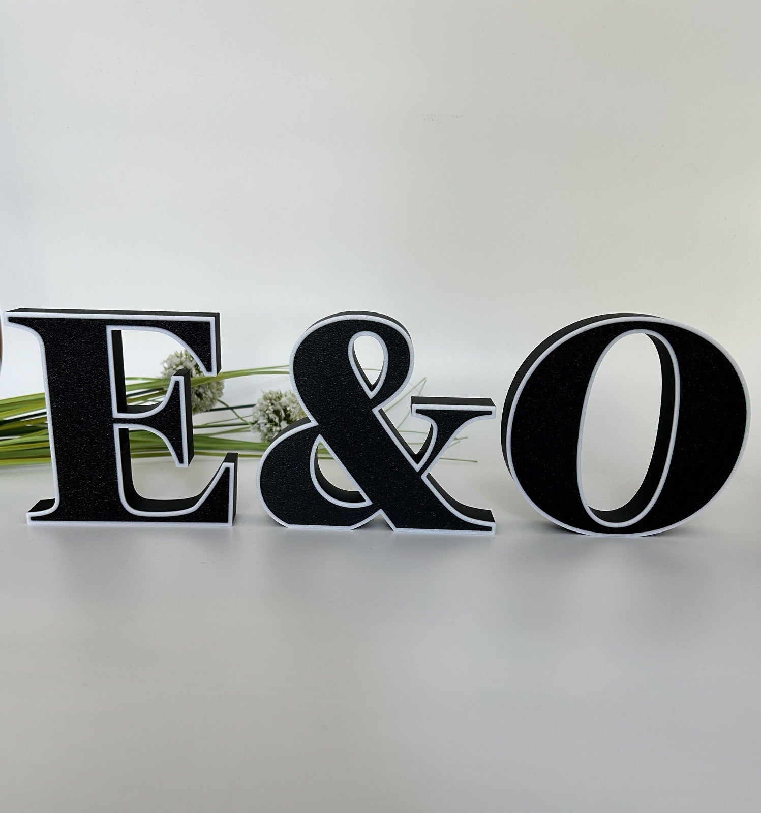 Initials with & Ampersand Freestanding Sign Gift Ornament Letters Decoration - Poppy Kate Designs