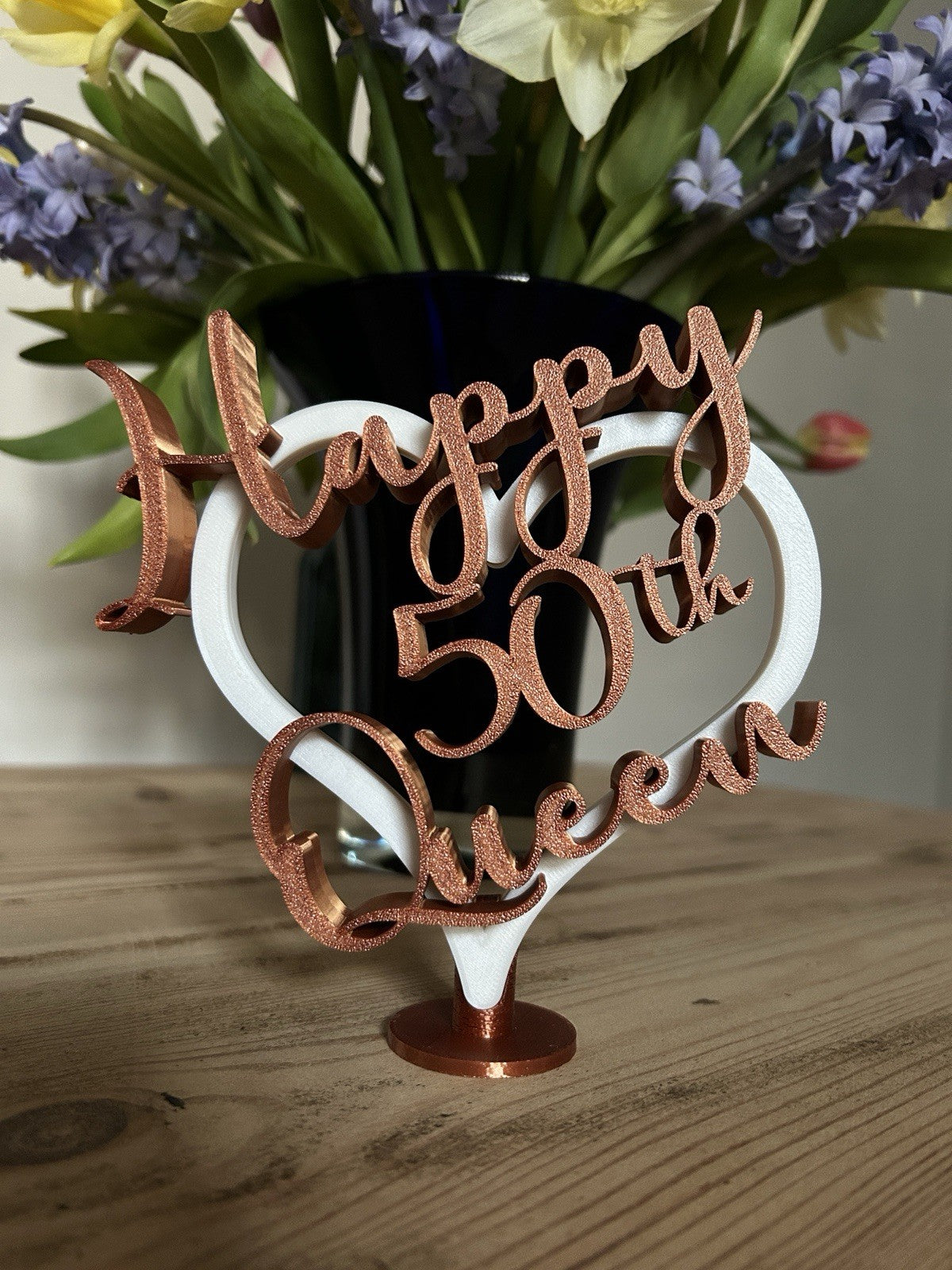 Personalised 50th 40th Birthday Gift Decoration for her him wife husband - Poppy Kate Designs
