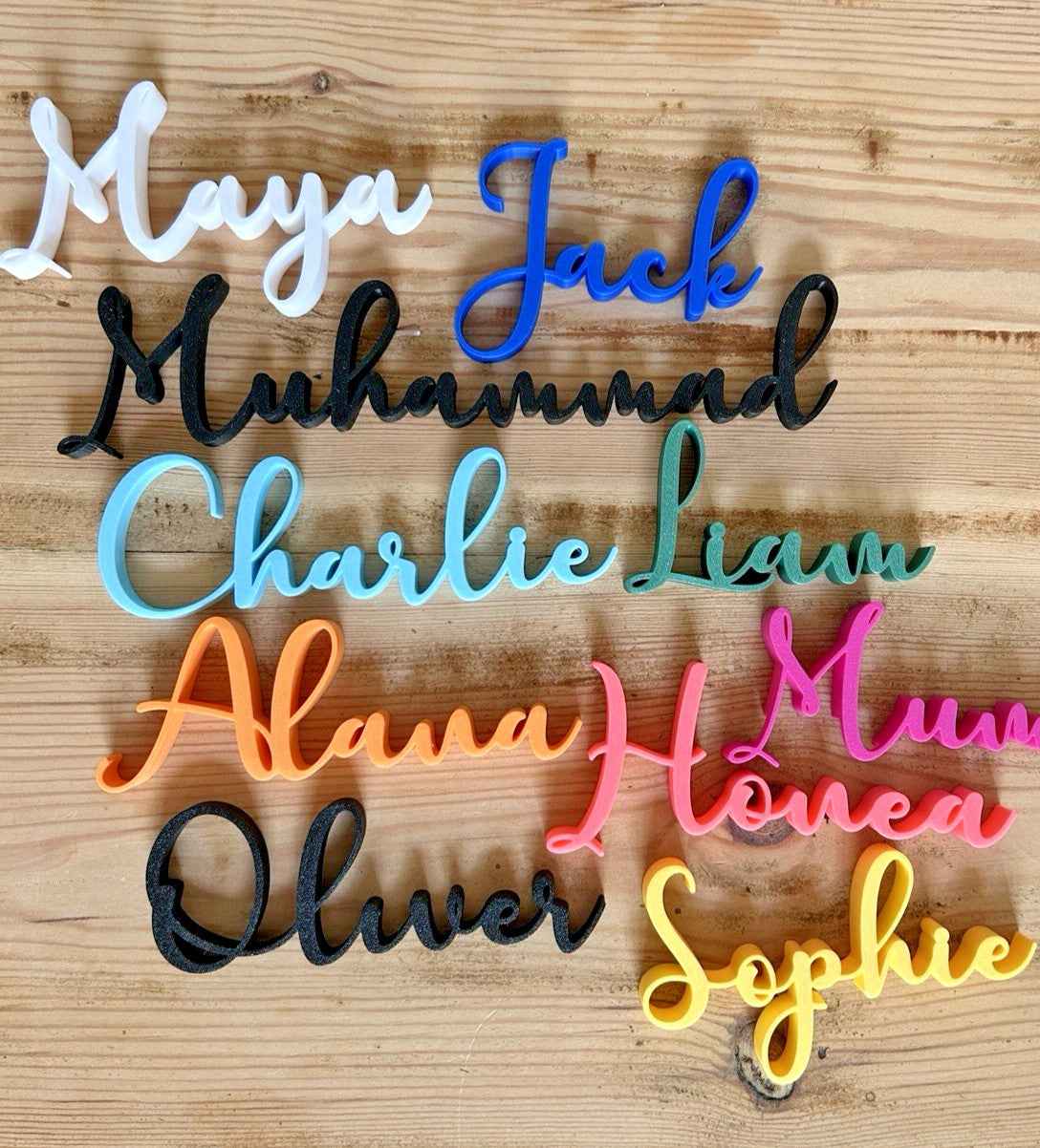 Personalised Names Plaque Door Desk Name Place Custom Made Words Any Text Size