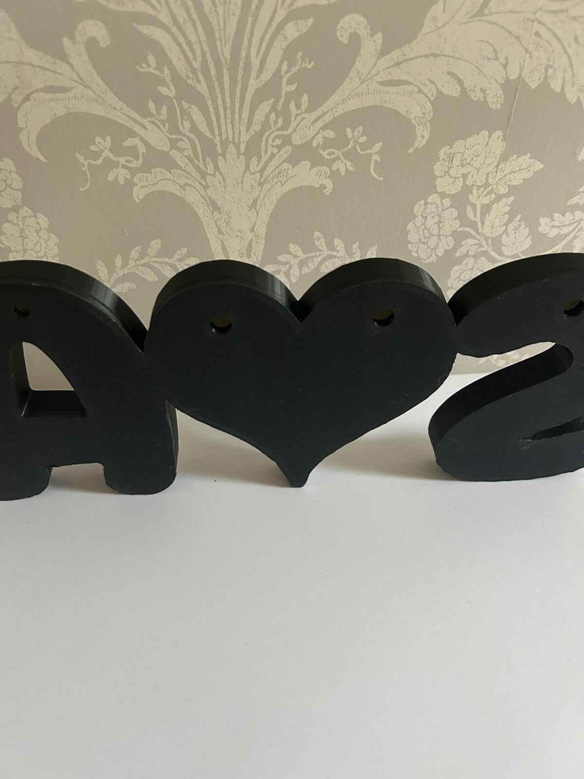 Personalised Love Heart Gift Freestanding Name Initals Present Custom Made Sign