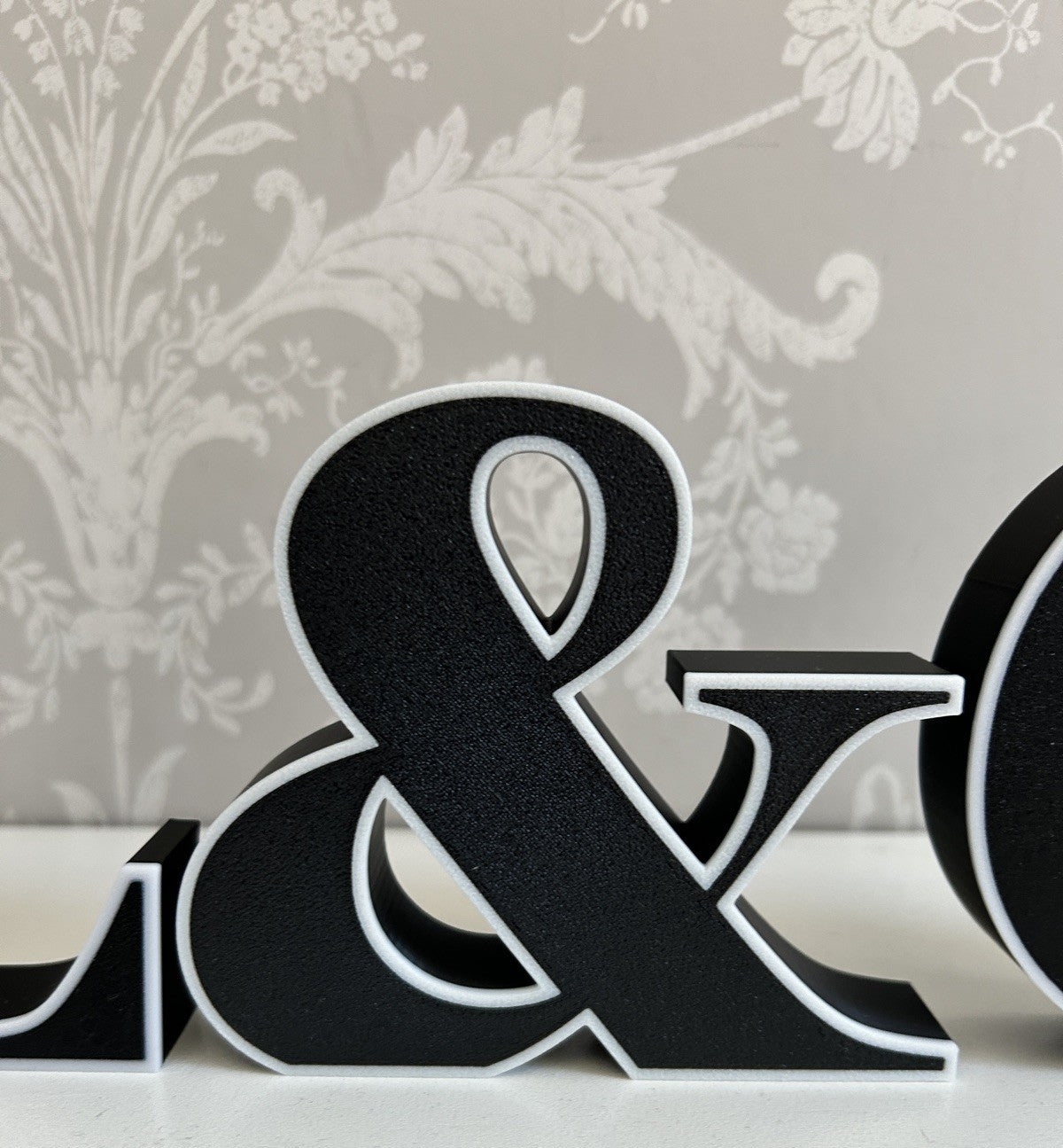 Initials with & Ampersand Freestanding Sign Gift Ornament Letters Decoration - Poppy Kate Designs