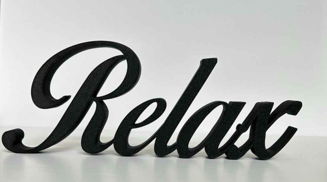 Relax Sign Beige Stone Taupe Word Letters Gift New Room Decoration Freestanding