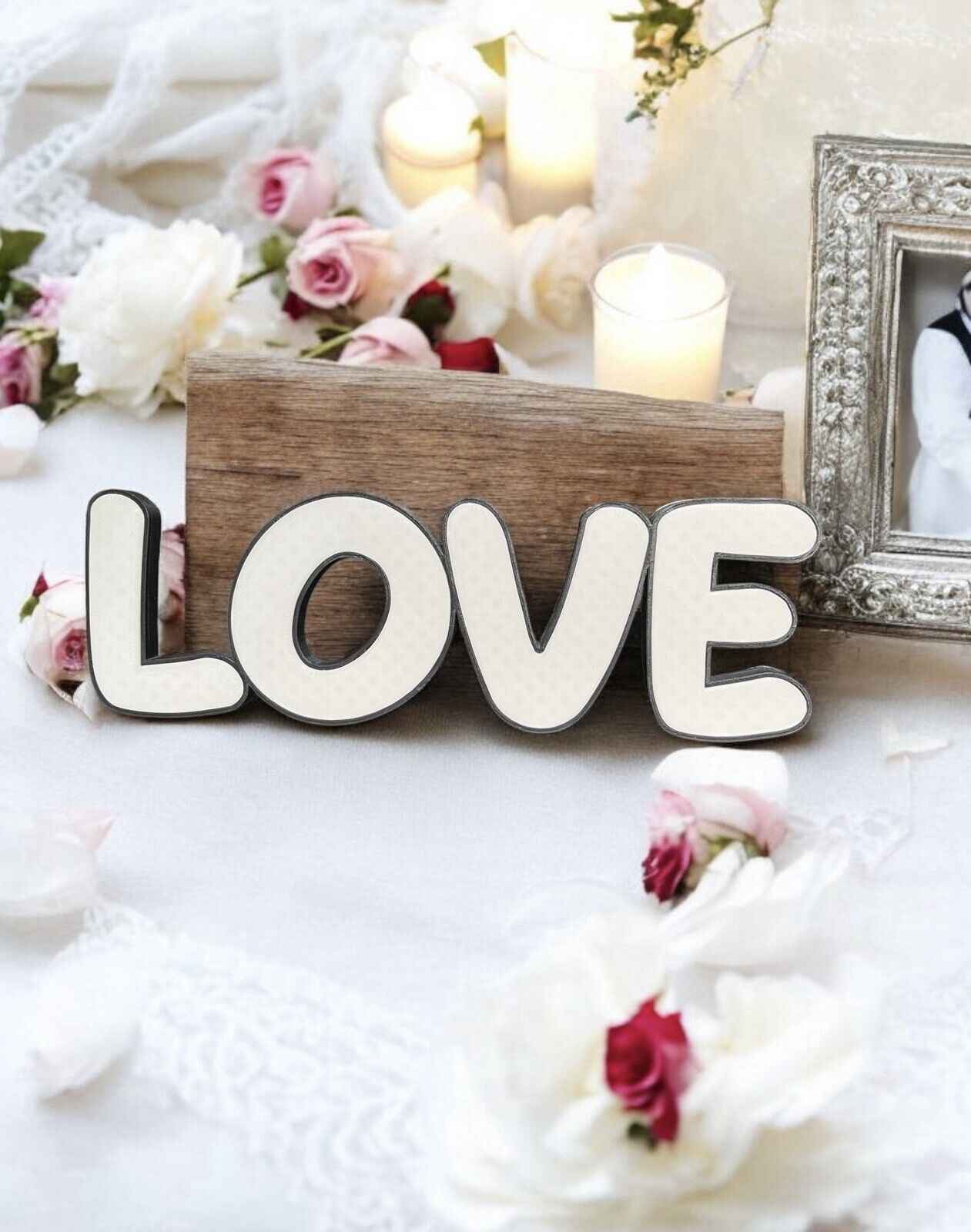 Love You Words Sign Gift Any Letters personalised Decoration Wall or Standing