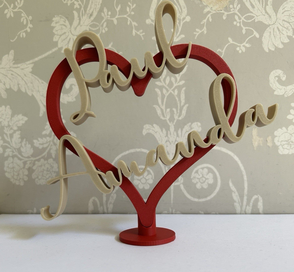 Custom Made Engagement Anniversary Gift Love Heart Present Names Wedding - Poppy Kate Designs
