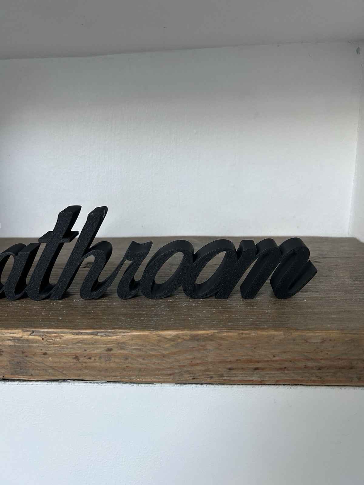 Bathroom Word sign Black White Freestanding Wall House New Home Decoration