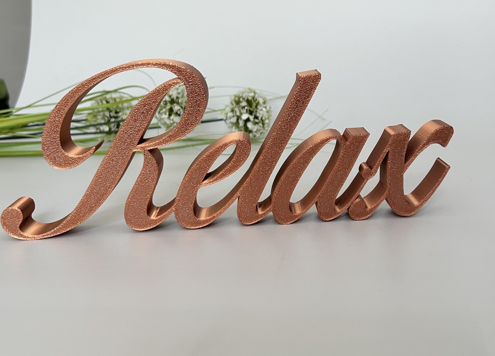 Relax Sign Copper Gold Bronze Word Letters Gift New Room Decoration Freestanding - Poppy Kate Designs