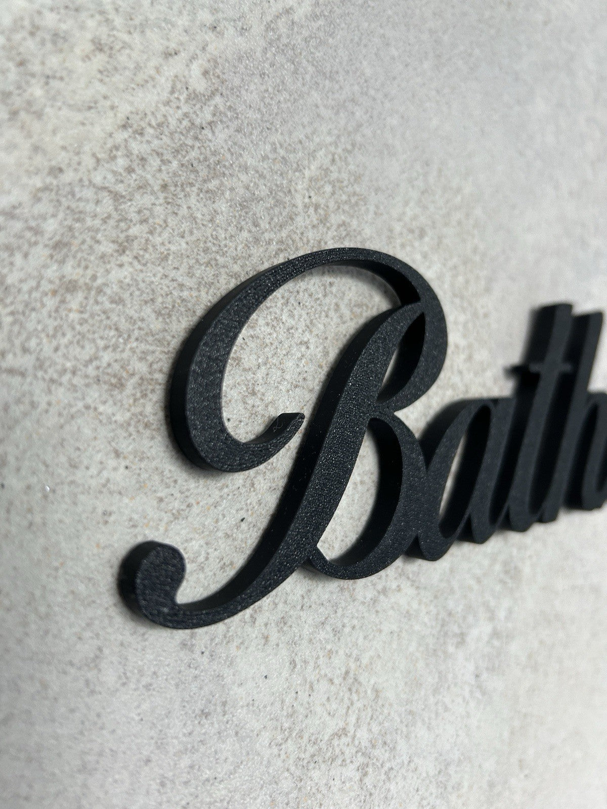 Black Bathroom Wall Sign Door Letters Wall Plaque White Wall New Home Decoration - Poppy Kate Designs