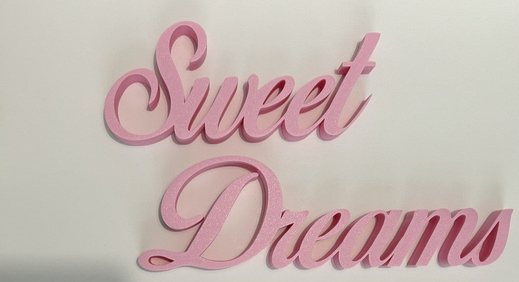 Sweet Dreams Grey Sign Freestanding or Wall Bedroom Ornament Decoration - Poppy Kate Designs
