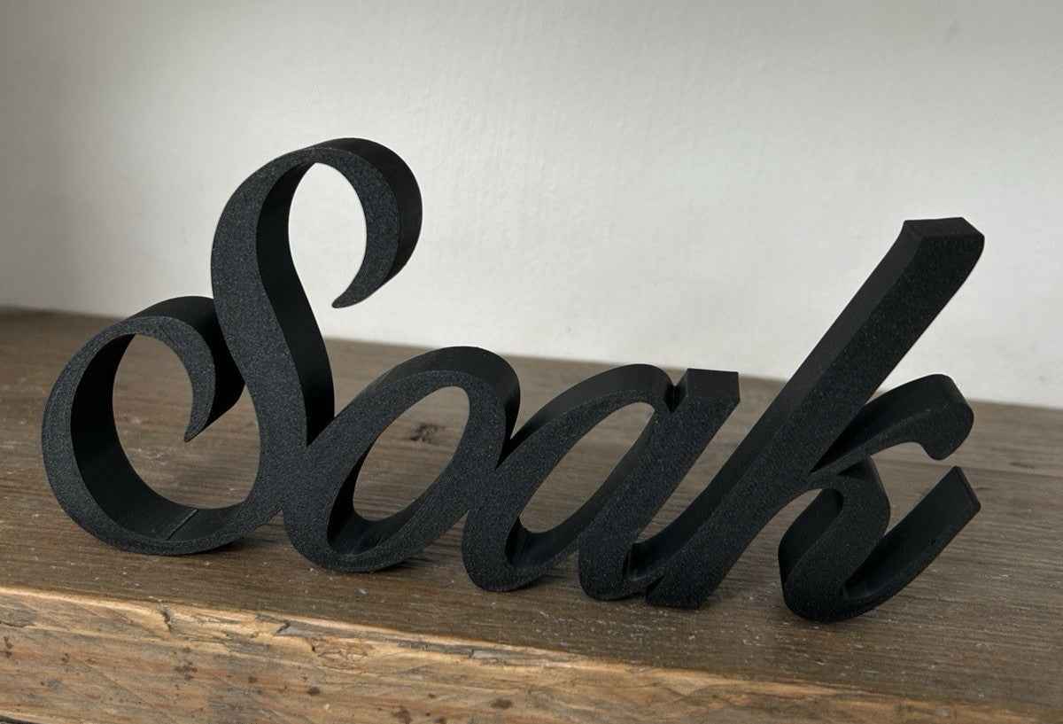 Soak Sign Word Bathroom Hot Tub Pool Bath Letters Ornament FreeStanding