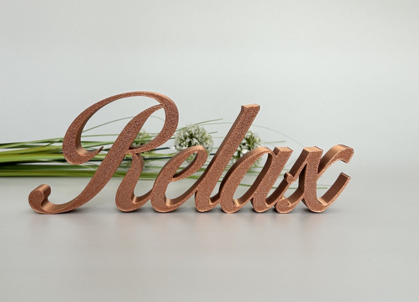 Relax Sign Copper Gold Bronze Word Letters Gift New Room Decoration Freestanding - Poppy Kate Designs