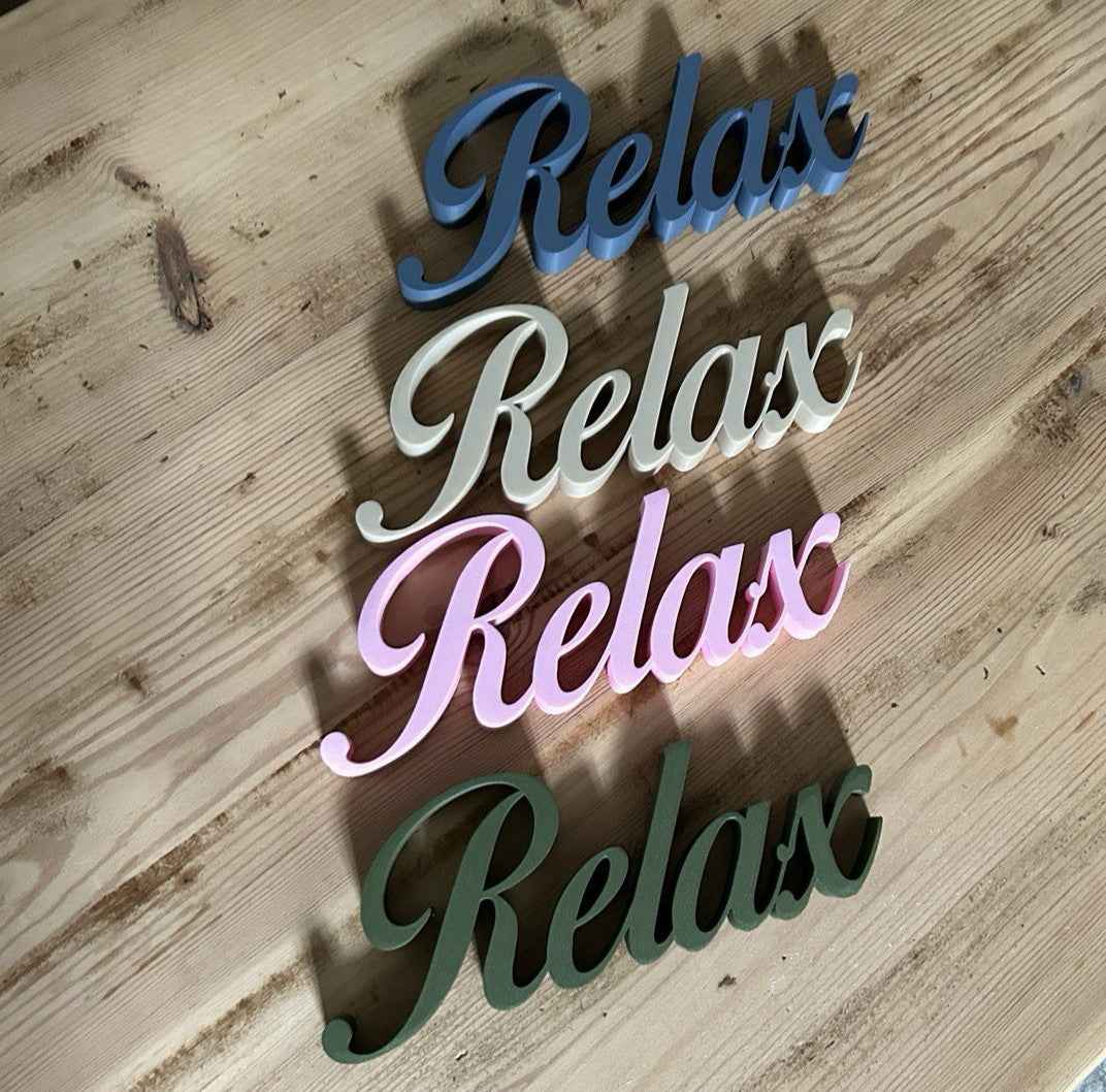Relax Word Sign Pink Ornament Bath Bedroom New Home Gift Decoration Freestanding