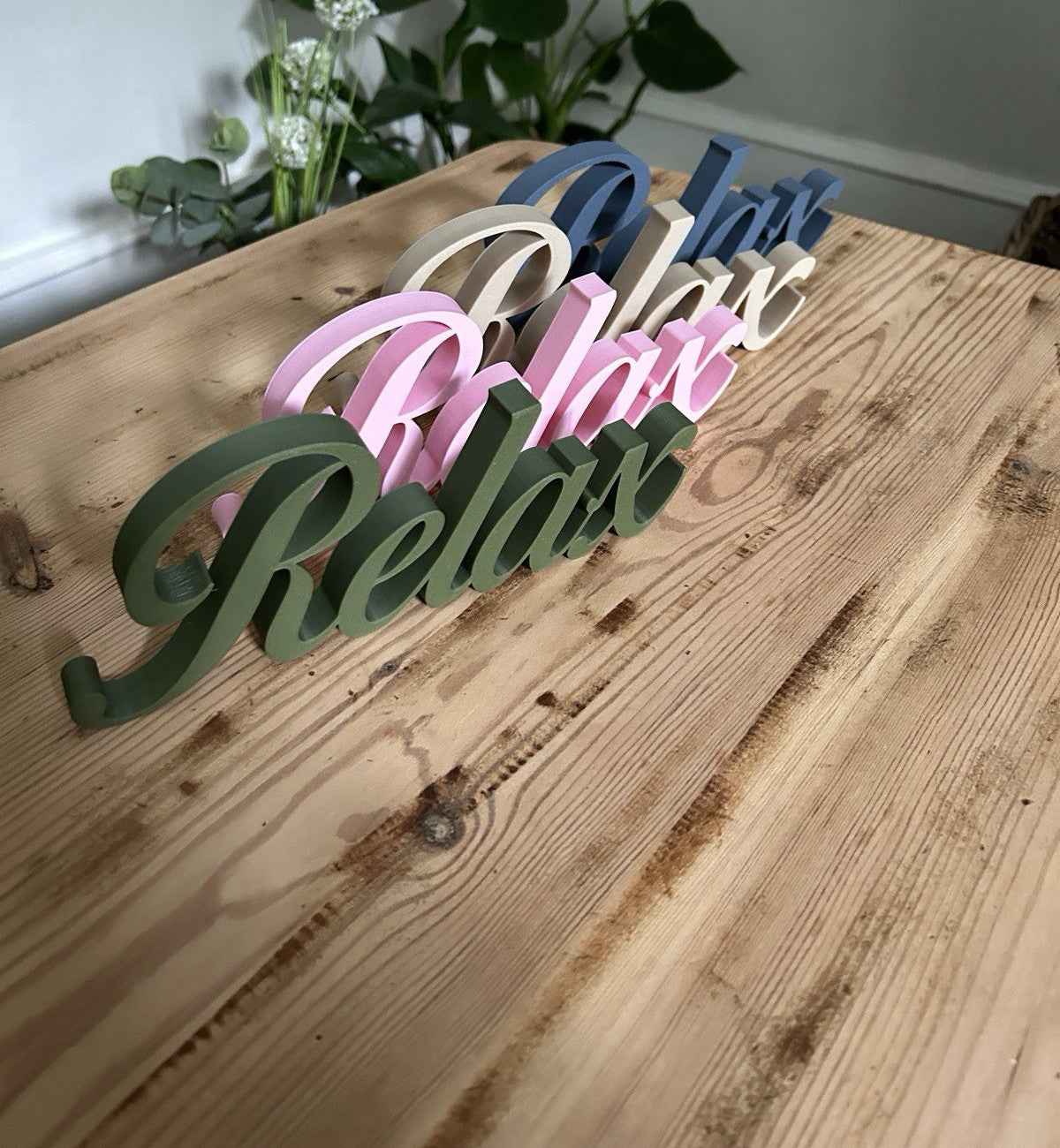 Relax Word Sign Pink Ornament Bath Bedroom New Home Gift Decoration Freestanding