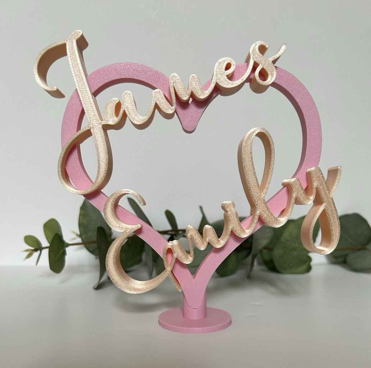 Anniversary Personalised Gift with Names Heart Partner Unique Christmas Gift