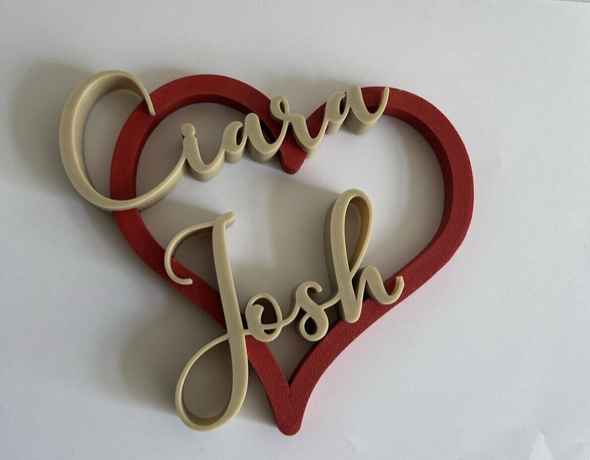 Custom Made Engagement Anniversary Gift Love Heart Present Names Wedding - Poppy Kate Designs