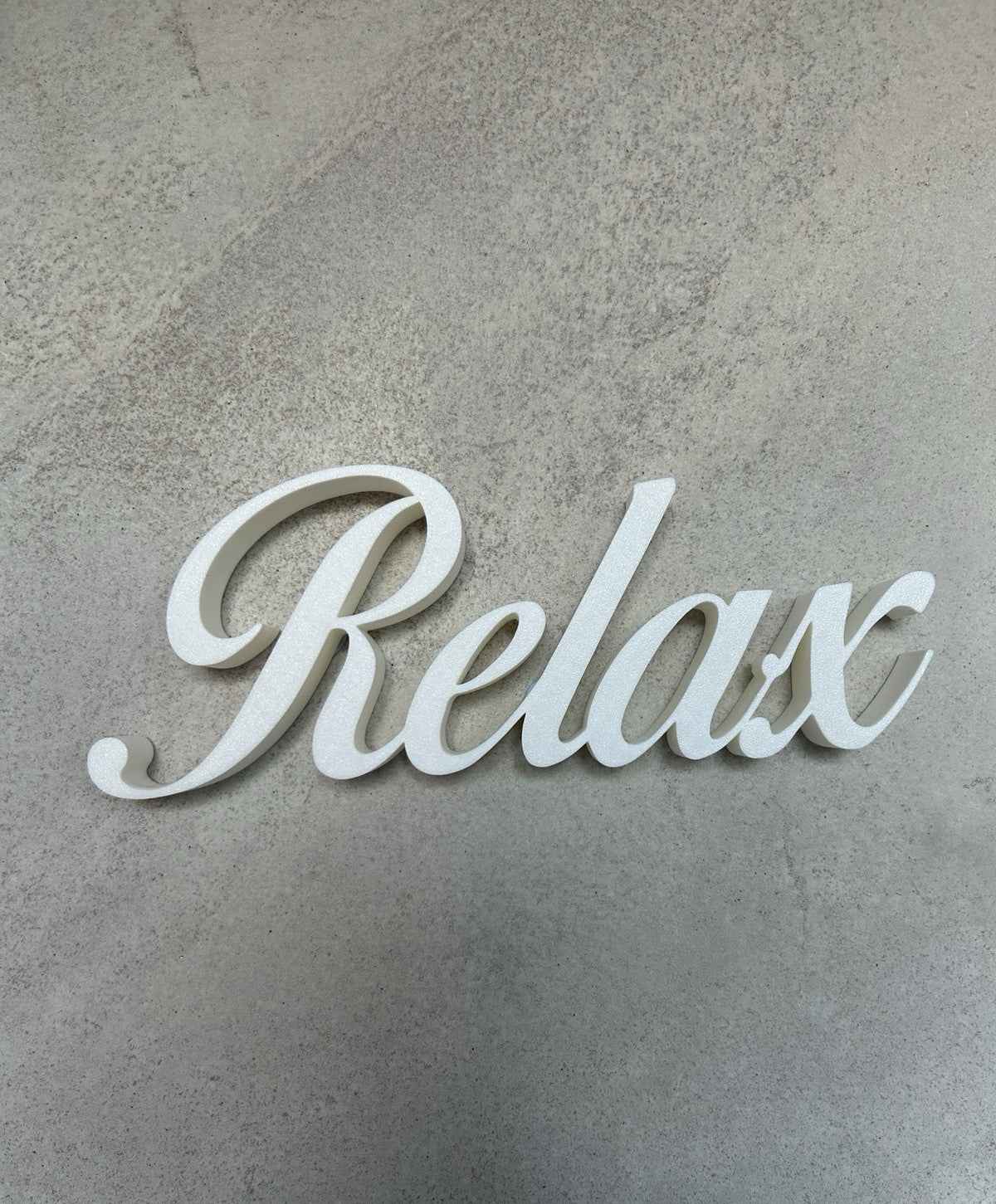Relax Sign Beige Stone Taupe Word Letters Gift New Room Decoration Freestanding