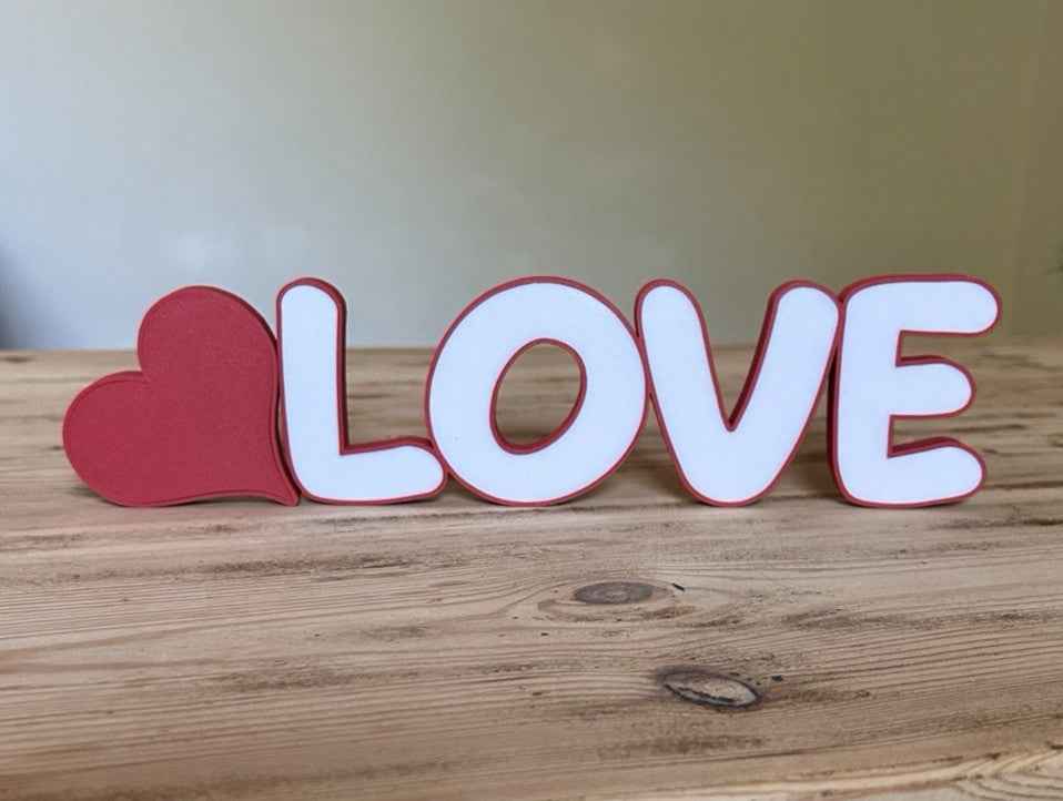 Love You Words Sign Gift Any Letters personalised Decoration Wall or Standing