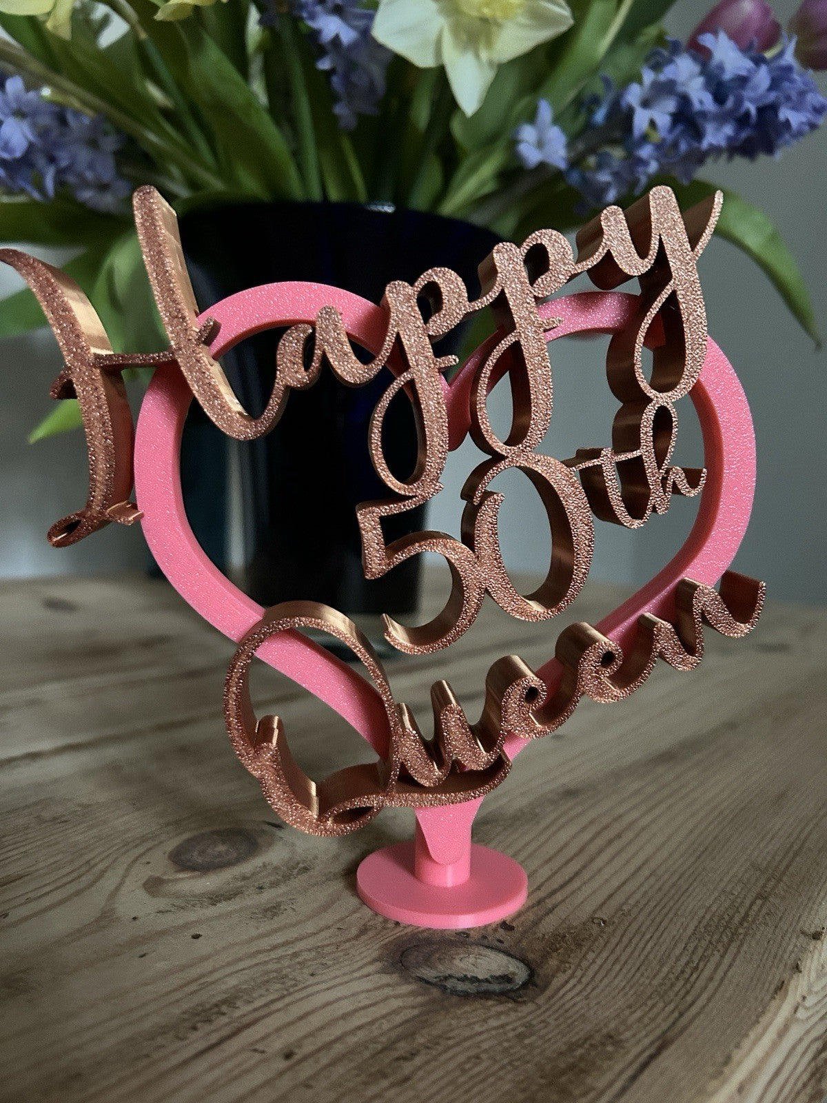 Personalised 50th 40th Birthday Gift Decoration for her him wife husband - Poppy Kate Designs