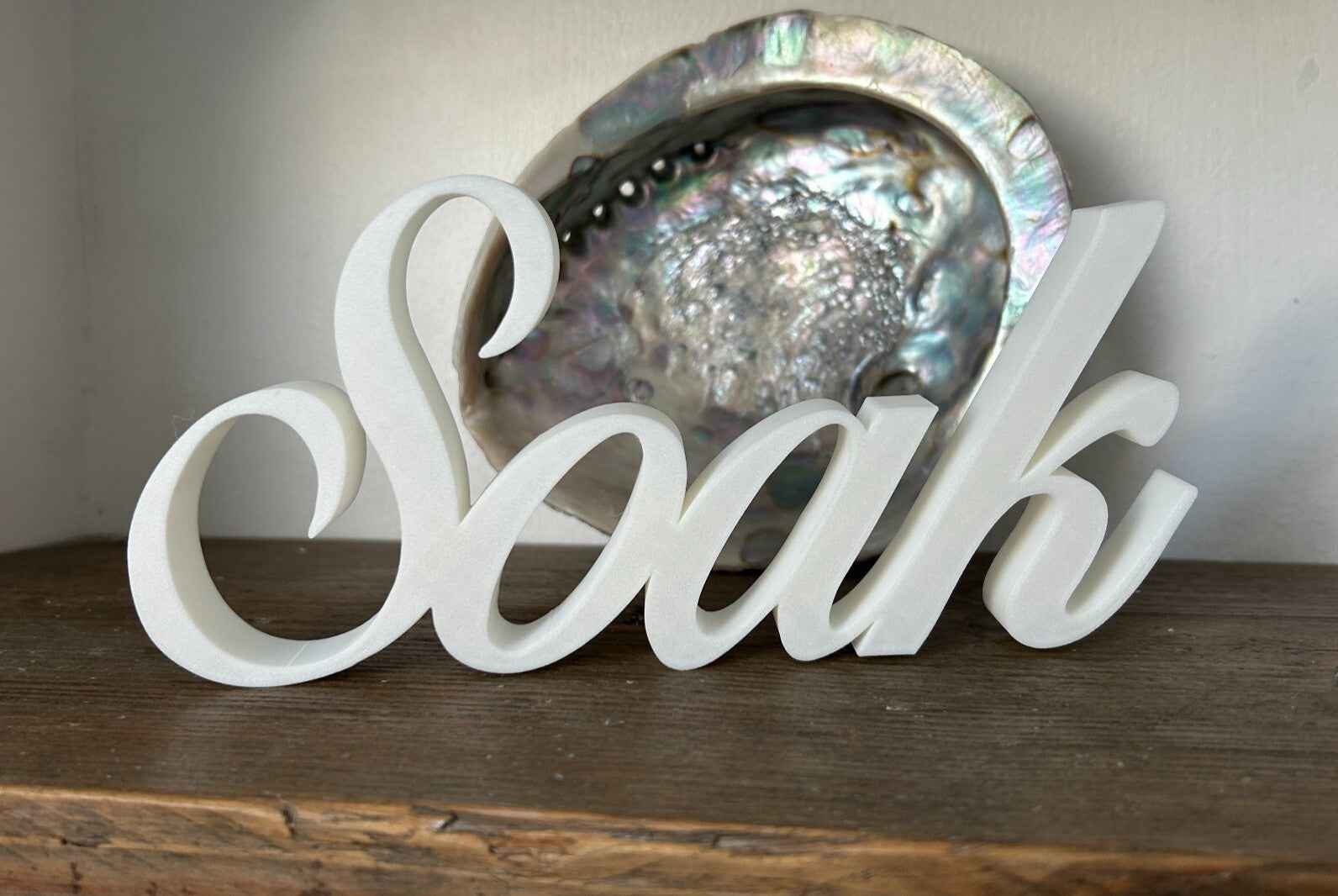 Soak Sign Word Bathroom Hot Tub Pool Bath Letters Ornament FreeStanding