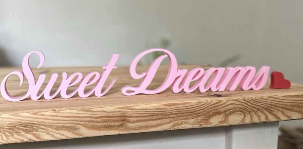 Sweet Dreams Sign Freestanding Gift for Home Decor Bedroom Ornament Decoration