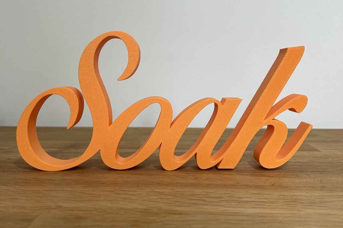 Soak Sign Word Bathroom Hot Tub Pool Bath Letters Ornament FreeStanding