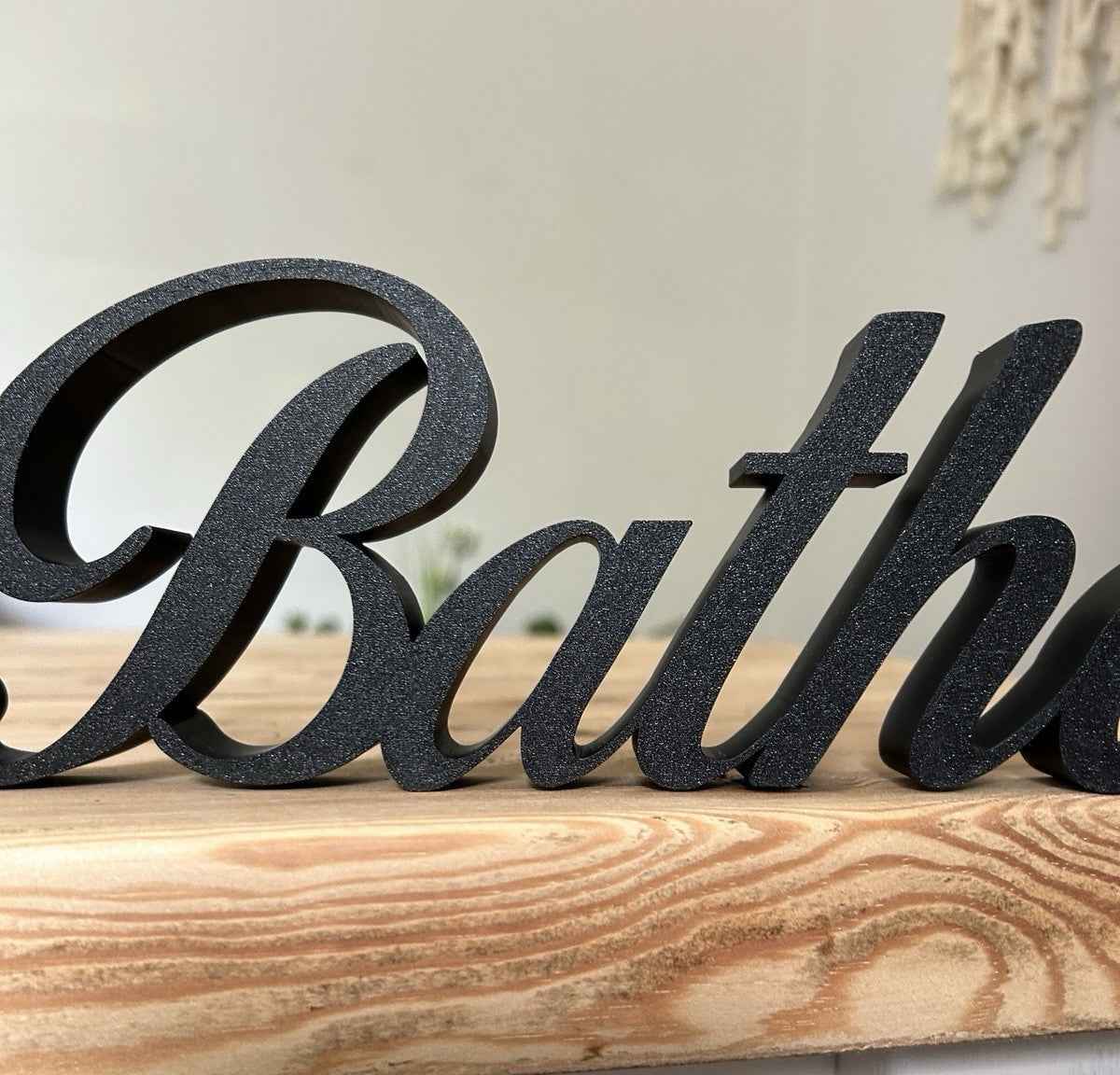 Black BATHE Sign Word Letters freestanding Bathroom Ornament or Wall Decoration