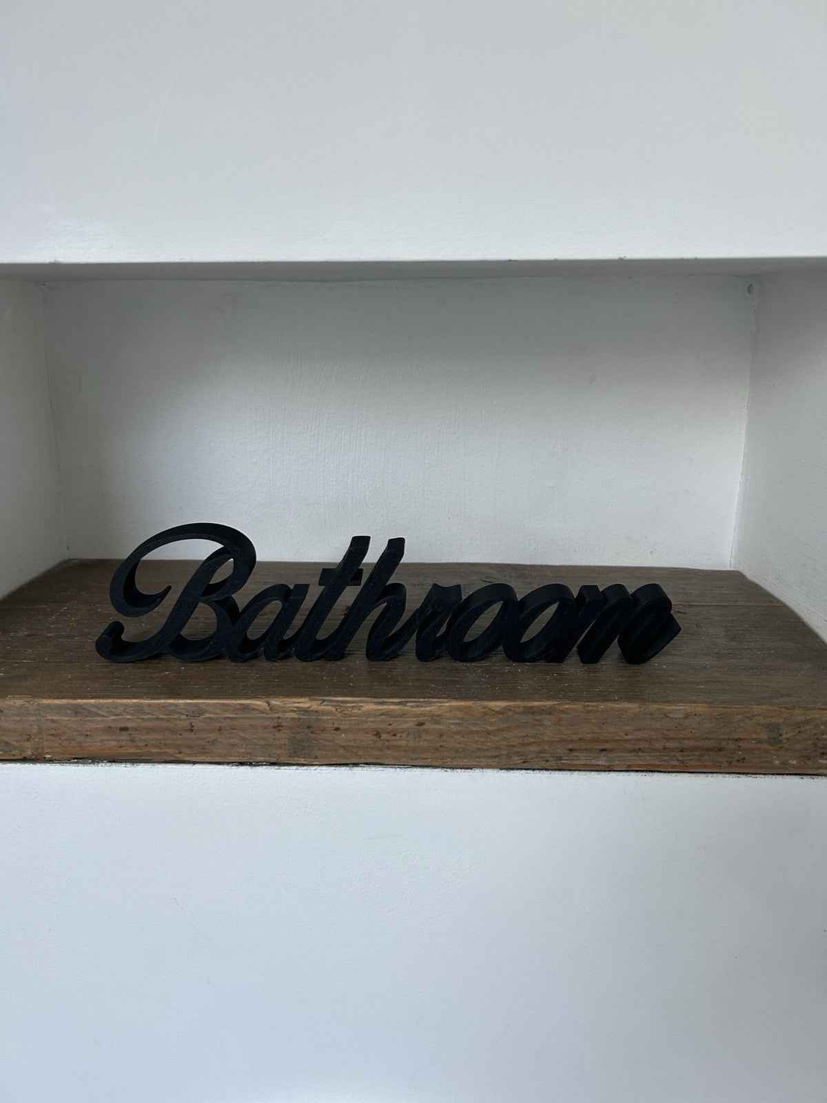 Bathroom Word sign Black White Freestanding Wall House New Home Decoration