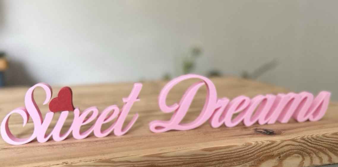 Sweet Dreams Sign Freestanding Gift for Home Decor Bedroom Ornament Decoration