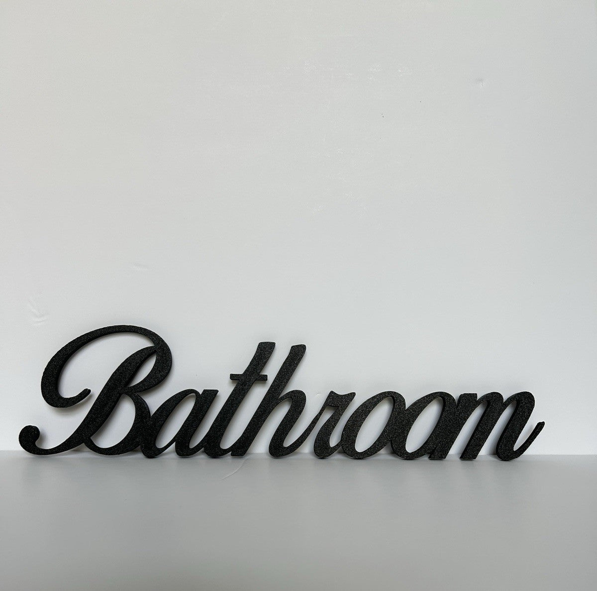 Black Bathroom Wall Sign Door Letters Wall Plaque White Wall New Home Decoration - Poppy Kate Designs