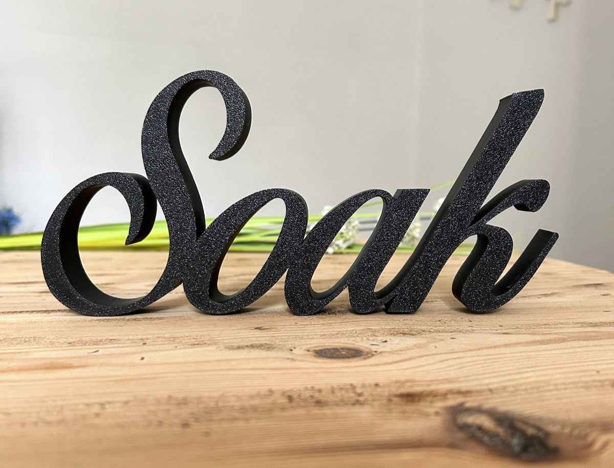 Soak Sign Word Bathroom Hot Tub Pool Bath Letters Ornament FreeStanding