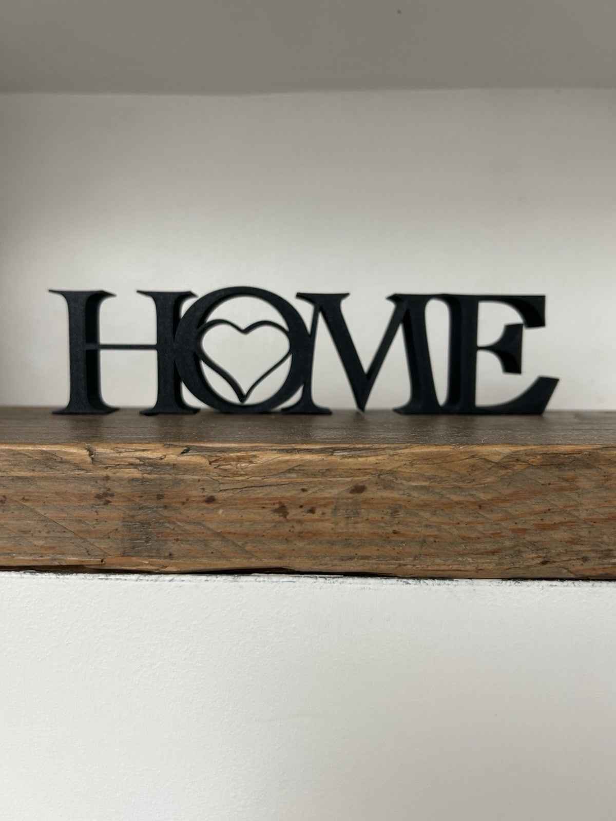 Black Home Sign Heart  Ornament Word Letters Plaque Home Decoration Freestanding