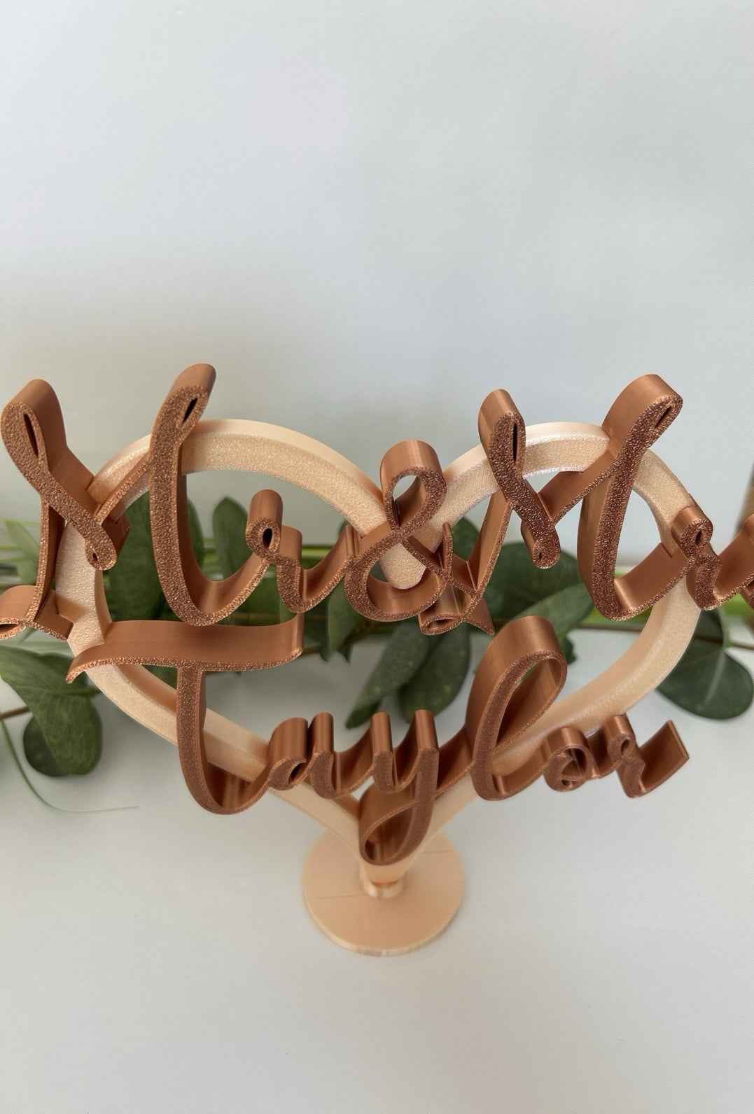 Personalised Wedding Present Gift Mr & Mrs Heart with Names Bride Groom