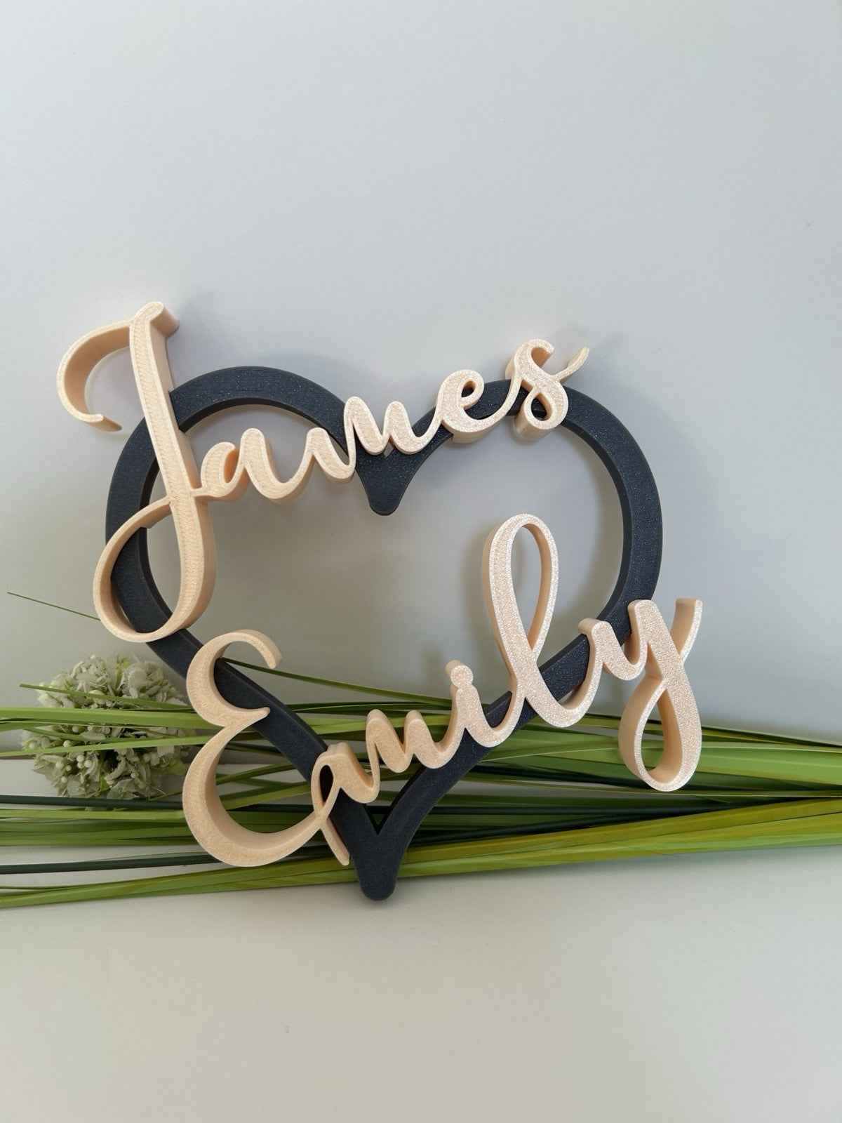 Personalised Wedding Present Gift Mr & Mrs Heart with Names Bride Groom