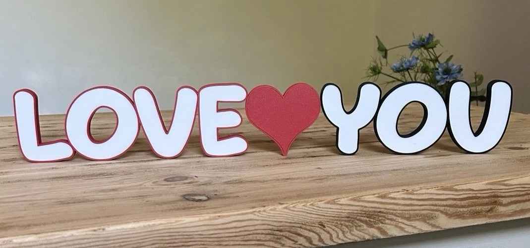 Love You Words Sign Gift Any Letters personalised Decoration Wall or Standing