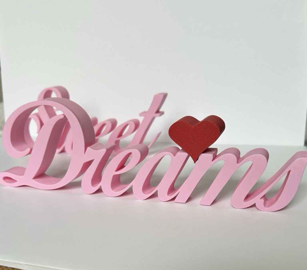 Sweet Dreams Sign Freestanding Gift for Home Decor Bedroom Ornament Decoration