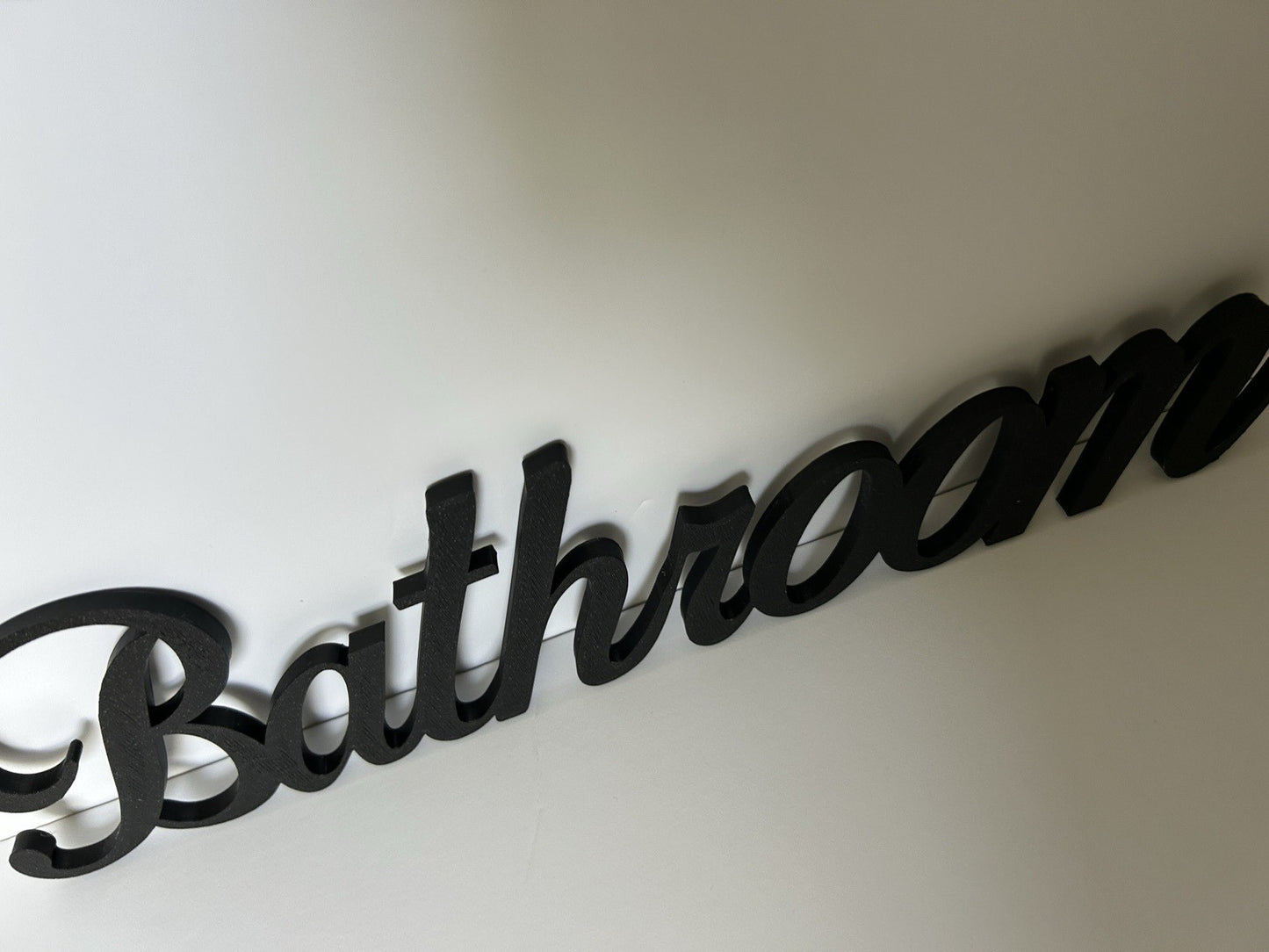 Black Bathroom Wall Sign Door Letters Wall Plaque White Wall New Home Decoration - Poppy Kate Designs