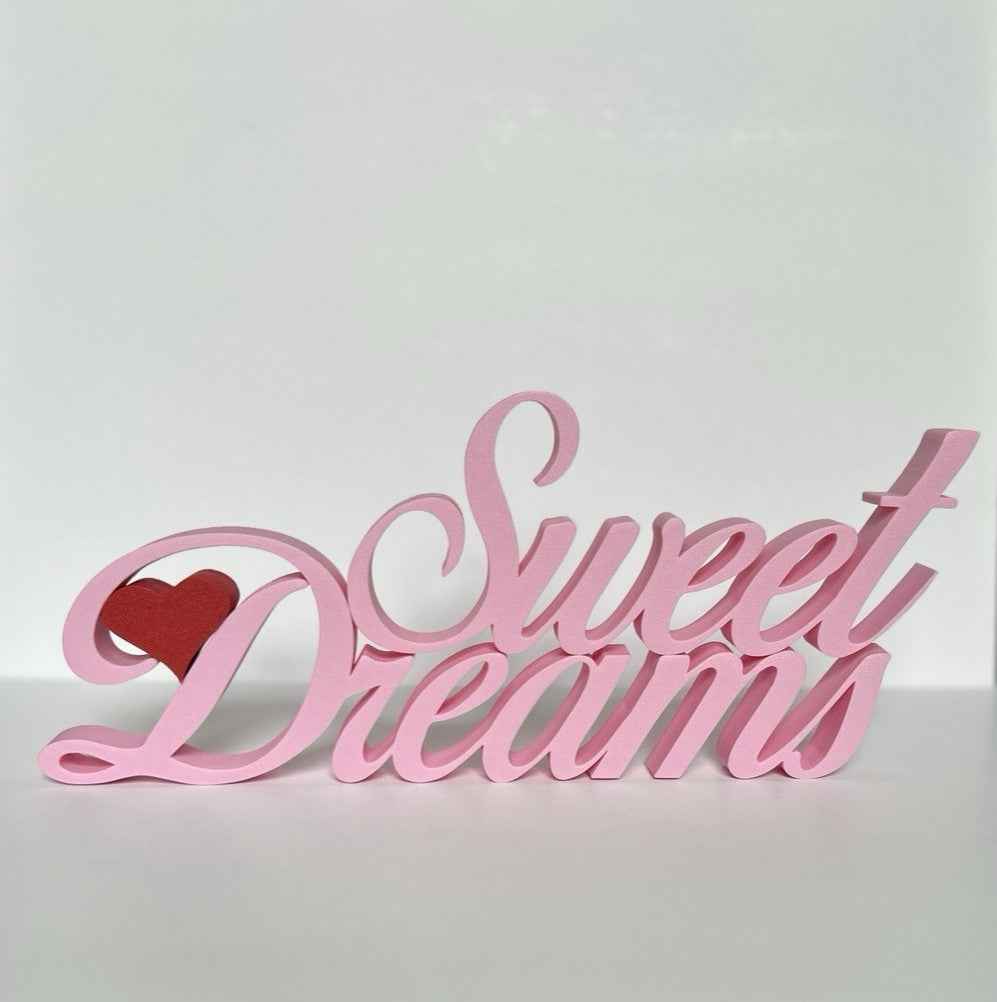 Sweet Dreams Sign Freestanding Gift for Home Decor Bedroom Ornament Decoration
