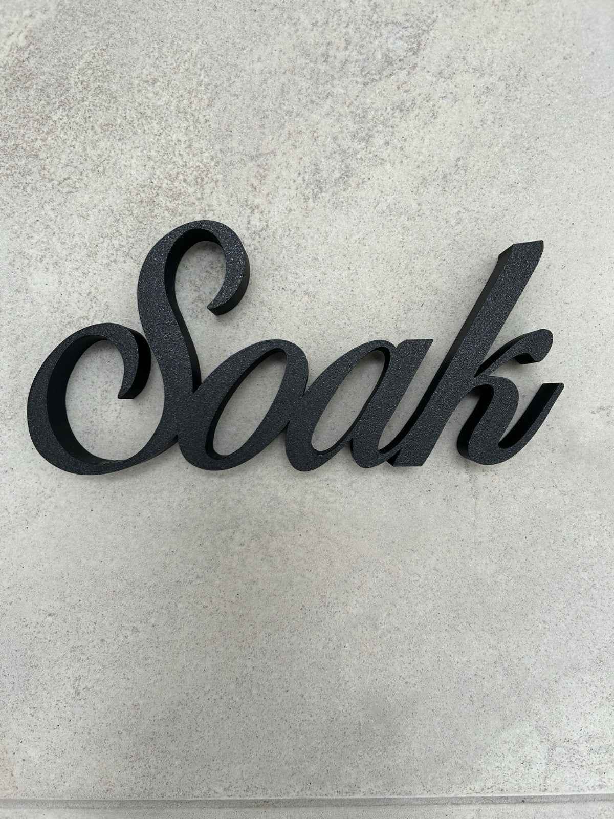 Soak Sign Word Bathroom Hot Tub Pool Bath Letters Ornament FreeStanding