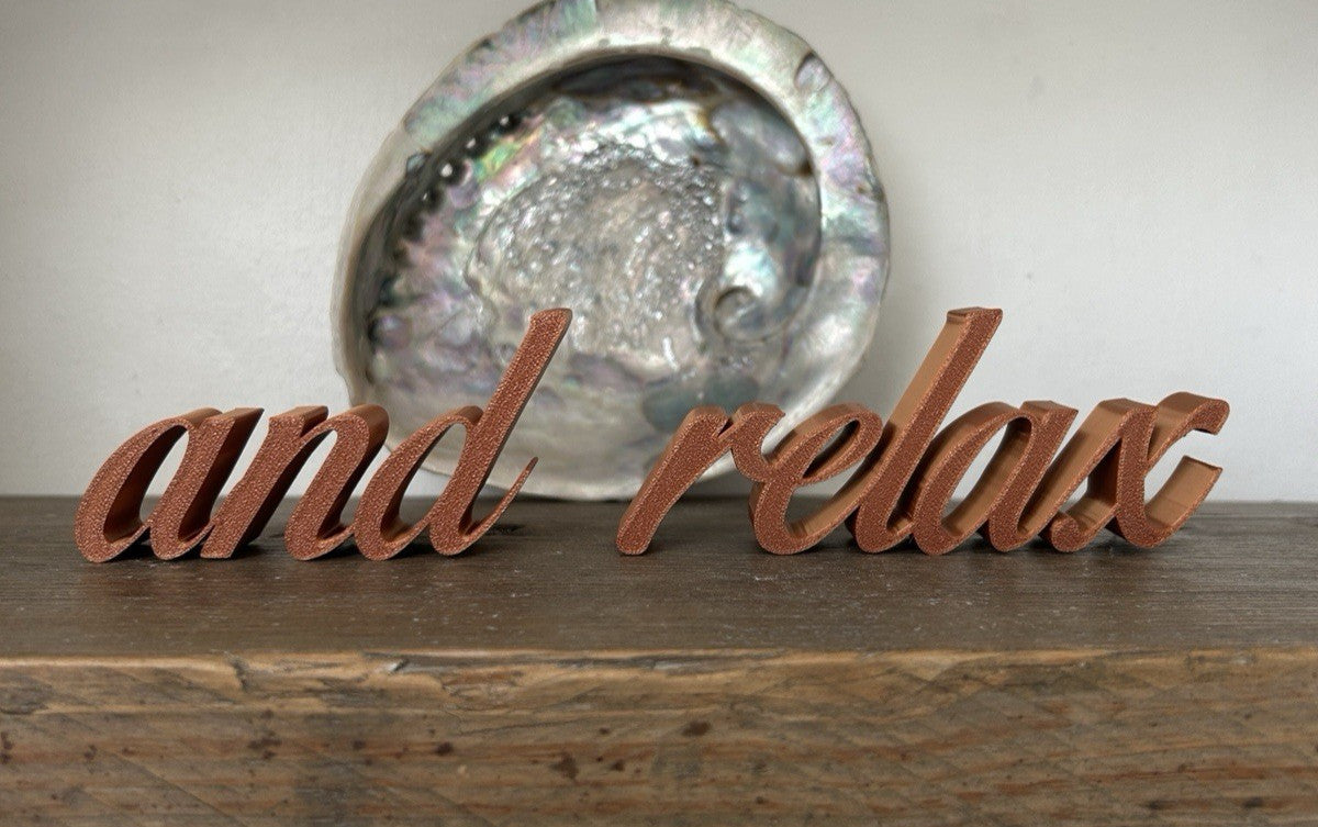 And Relax Word Sign Letters Free Standing Ornament Home Decoration Decor Gift - Poppy Kate Designs