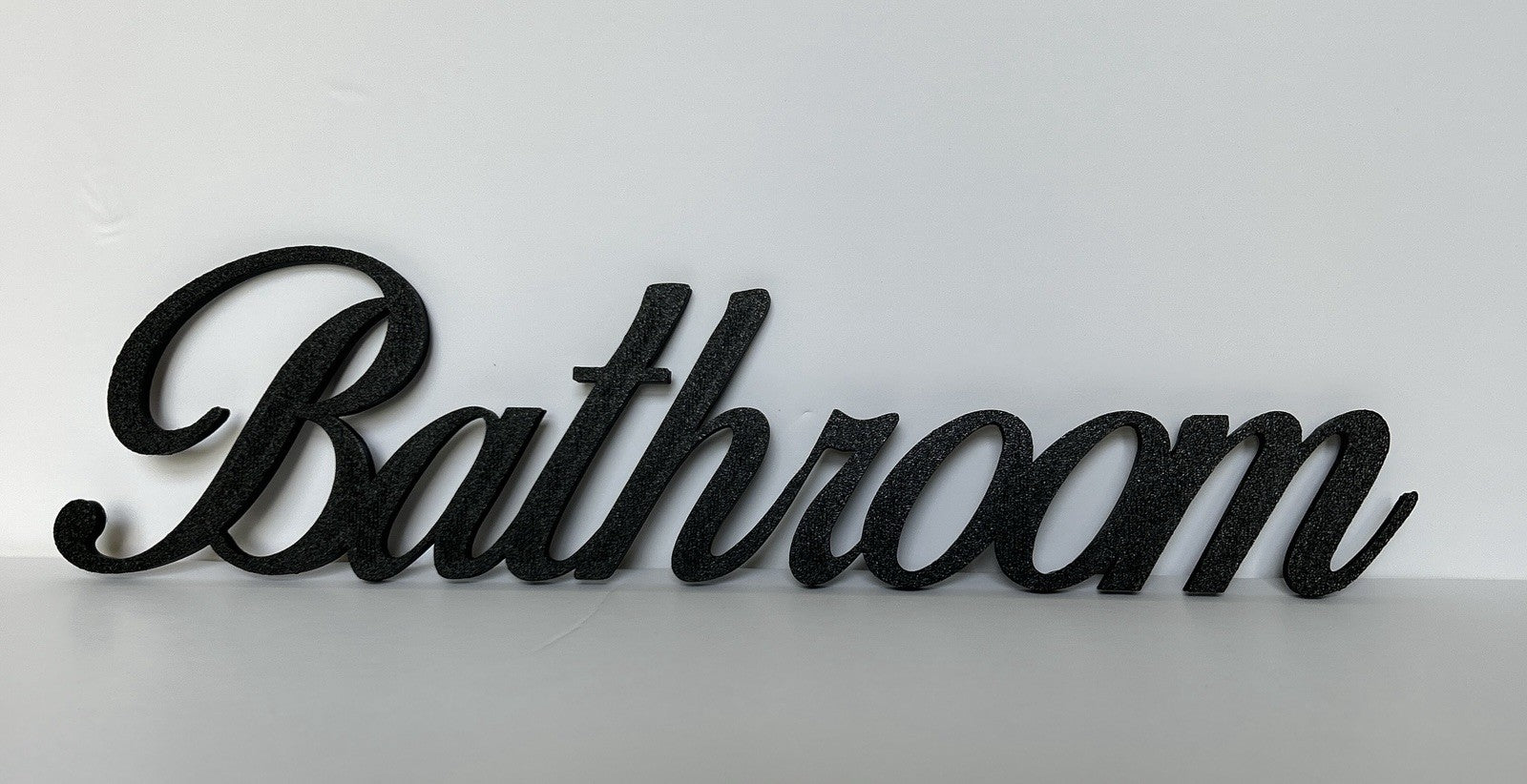 Black Bathroom Wall Sign Door Letters Wall Plaque White Wall New Home Decoration - Poppy Kate Designs