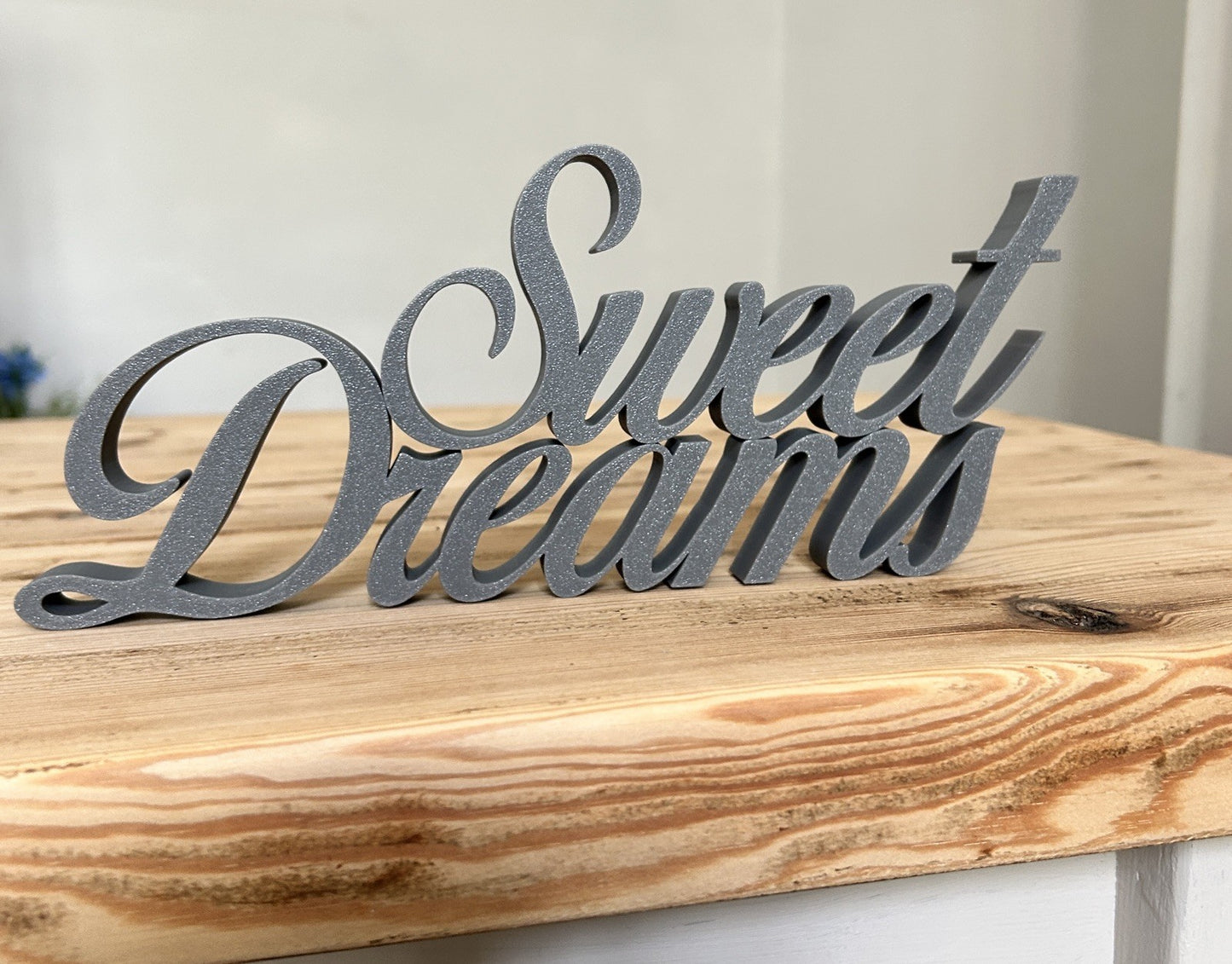 Sweet Dreams Grey Sign Freestanding or Wall Bedroom Ornament Decoration - Poppy Kate Designs