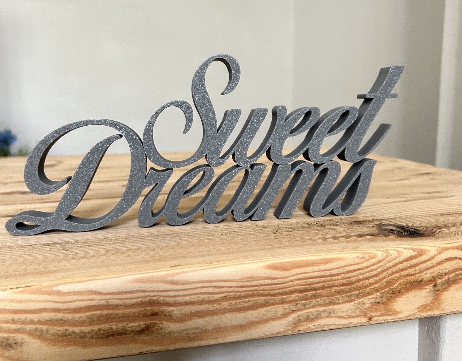 Sweet Dreams Grey Sign Freestanding or Wall Bedroom Ornament Decoration - Poppy Kate Designs