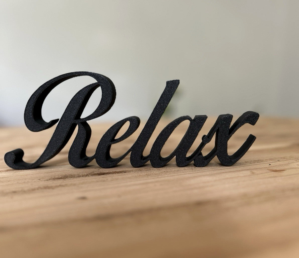 Relax Sign Copper Gold Bronze Word Letters Gift New Room Decoration Freestanding - Poppy Kate Designs