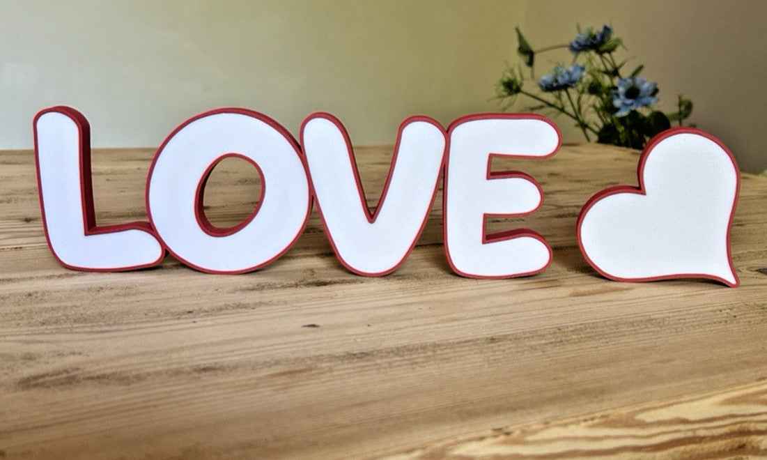 Love You Words Sign Gift Any Letters personalised Decoration Wall or Standing