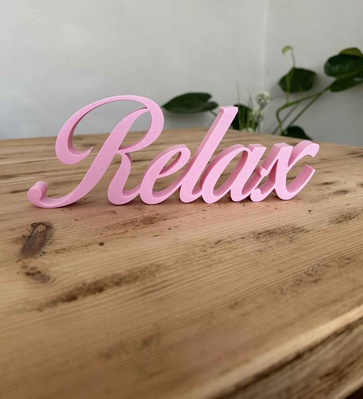 Relax Word Sign Pink Ornament Bath Bedroom New Home Gift Decoration Freestanding