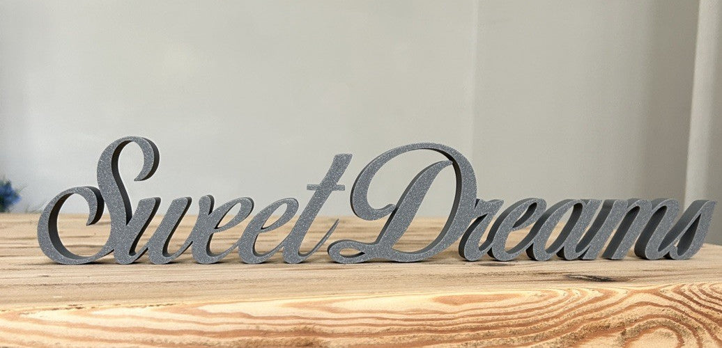 Sweet Dreams Grey Sign Freestanding or Wall Bedroom Ornament Decoration - Poppy Kate Designs